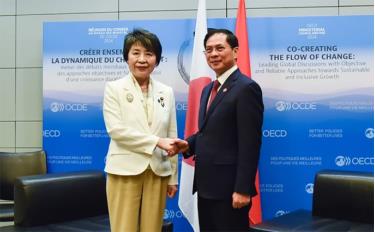 Bộ trưởng Ngoại giao Bùi Thanh Sơn gặp Bộ trưởng Ngoại giao Nhật Bản Kamikawa Yoko