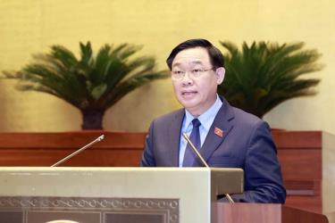 Chủ tịch Quốc hội Vương Đình Huệ phát biểu kết thúc phiên chất vấn và trả lời chất vấn.