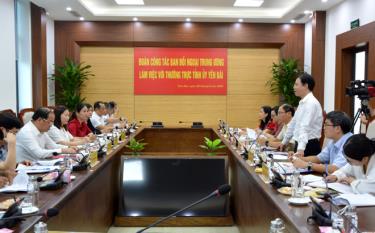 Đoàn công tác của Ban Đối ngoại Trung ương làm việc với tỉnh Yên Bái về công tác đối ngoại của tỉnh từ đầu nhiệm kỳ đến nay