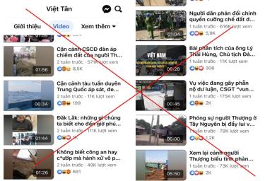 Tổ chức khủng bố Việt Tân cắt ghép, dàn dựng hàng trăm video clip xuyên tạc, bóp méo các sự việc ở Việt Nam. (Ảnh: Báo Nghệ An)
