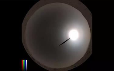 Hào quang xung quanh Mặt Trời do robot Perseverance chụp trên sao Hỏa ngày 15/12/2021.