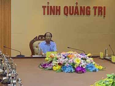 Phó thủ tướng Lê Văn Thành chủ trì họp rà soát công tác ứng phó bão số 4 tại đầu cầu UBND tỉnh Quảng Trị.