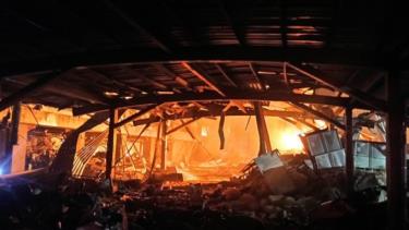 Hiện trường vụ cháy nổ nhà máy ở Đài Loan ngày 22/9. Ảnh: Taiwan News